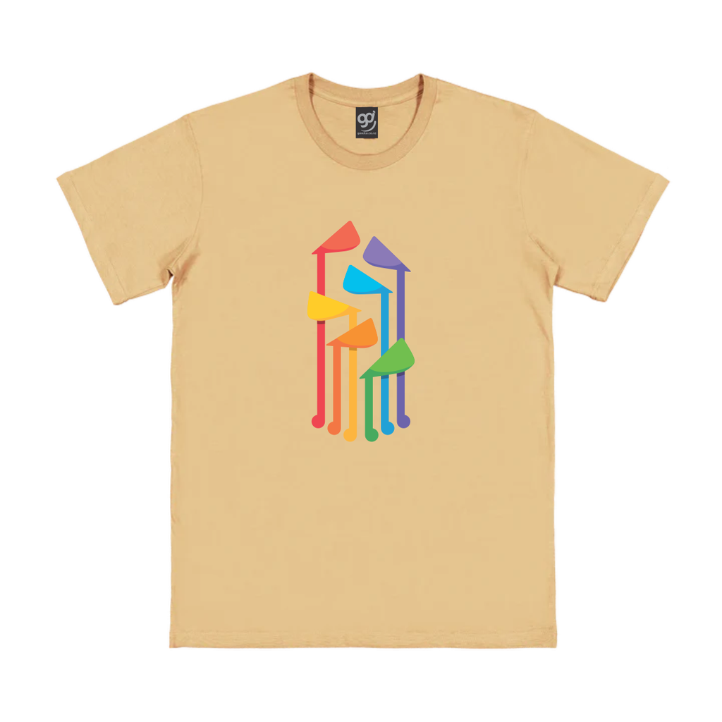 Wellington Pride Parade Fountain - Straight Cut Tee Camel