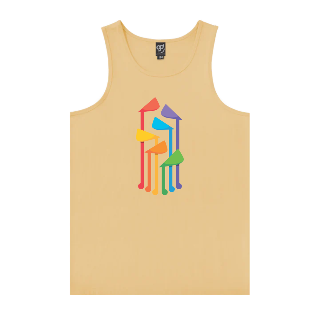 Wellington Pride Parade Fountain- Camel Singlet