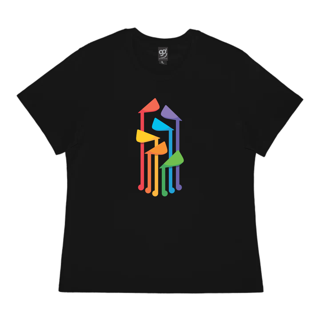 Wellington Pride Parade Fountain - Curve Cut Tee Black