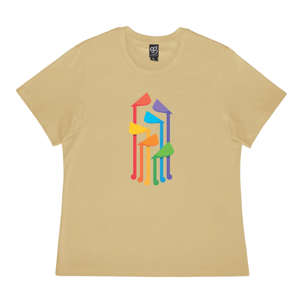 Wellington Pride Parade Fountain - Curve Cut Tee Camel