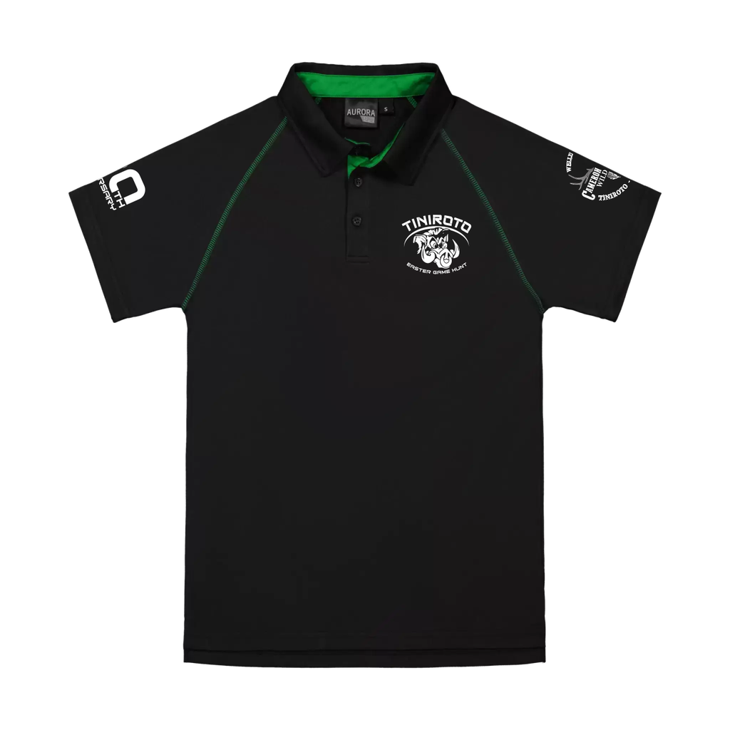 Tiniroto Easter Game Hunt - 20th Anniversary - Black/Green Polo