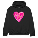 Pink Heart Black Hoodie