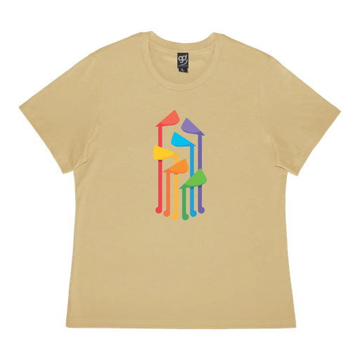 Wellington Pride Parade Fountain - Curve Cut Tee Camel